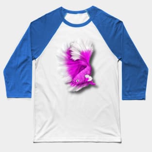 White and Hot Pink Betta Fish Baseball T-Shirt